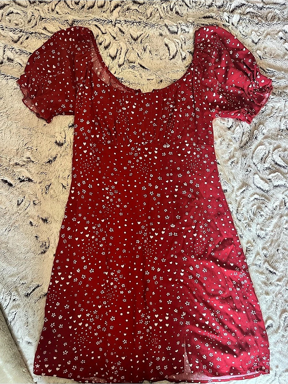 Lottie Moss PAC SUN Floral Mini Dress in Red with white flowers Like New